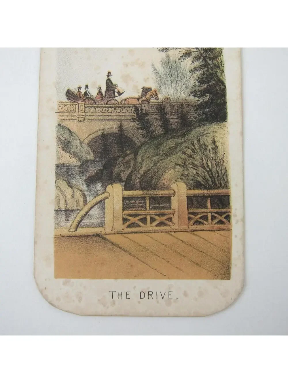 Prang Color Litho Print The Drive Views in Central Park New York Antique 1864